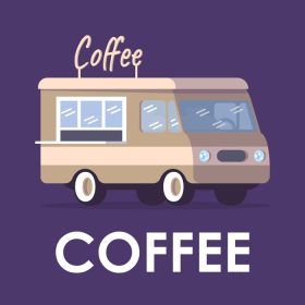 دانلود وکتور پوستر قهوه قالب وکتور ماشین غذای تجاری