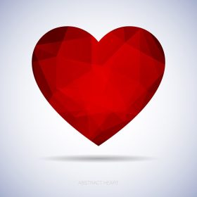 دانلود وکتور عجب قلب انتزاعی قرمز با مثلث برای عاشق