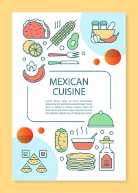 دانلود وکتور قالب بروشور آشپزی مکزیکی طرح بندی مکزیک سنتی