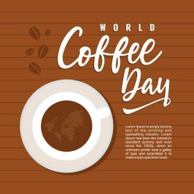 دانلود وکتور بنر روز بین المللی قهوه وکتور تصویر گرافیکی