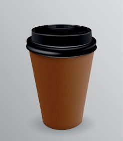 دانلود وکتور لیوان کاغذی قهوه ای و مشکی برای وکتور قهوه داغ