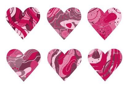 دانلود وکتور قلب صورتی انتزاعی با بافت نقطه های سنگی شبح نقاط به شکل طرح قلب برای روز ولنتاین وکتور پزشکی عروسی