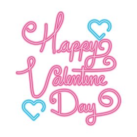 دانلود وکتور حروف تبریک روز ولنتاین با تزیین قلب