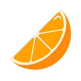 دانلود وکتور برش پرتقال رسیده به سبک تخت نماد میوه پرتقال
