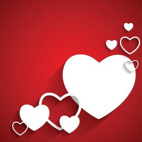 دانلود وکتور کارت تبریک روز ولنتاین با تصویر وکتور قلب تخت