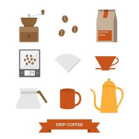 دانلود وکتور drip coffee icon set eps vector illustration
