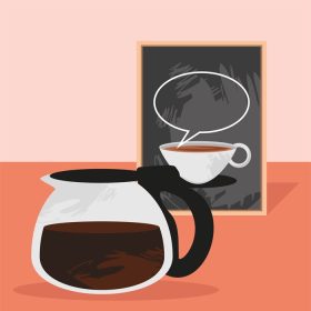 دانلود وکتور قهوه جوش با تخته سیاه