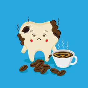 دانلود وکتور شخصیت های دندان ناز احساس بدی با لکه های قهوه دارند