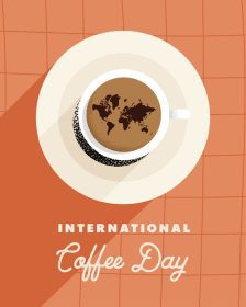 دانلود وکتور کارت پستال روز بین المللی قهوه