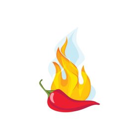 دانلود وکتور فلفل قرمز تند فلفل هندی مکزیکی عجیب و غریب با شعله آتش