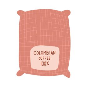 دانلود وکتور محصول گونی قهوه کلمبیایی فرم رایگان نماد استایل
