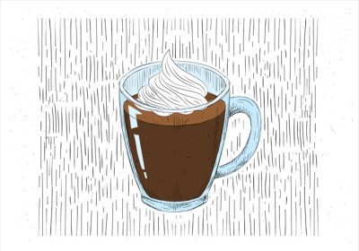 دانلود وکتور تصویر رنگی فنجان قهوه طراحی شده برای برچسب پوستر کارت تبریک وب سند و سایر سطوح تزئینی