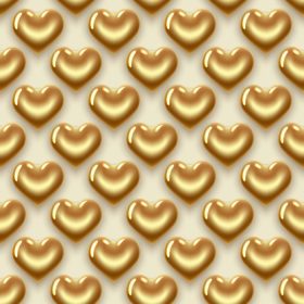 دانلود وکتور الگوی قلب های طلایی