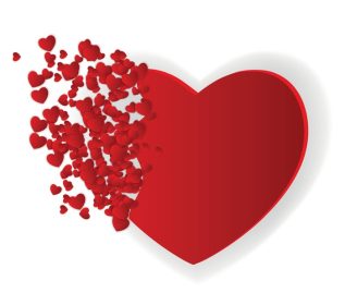 دانلود وکتور کارت تبریک روز ولنتاین با تصویر وکتور قلب