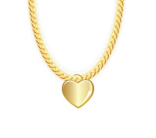 دانلود وکتور جواهرات زنجیر طلا با تصویر برداری قلب
