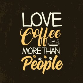دانلود وکتور عشق قهوه بیشتر از مردم حروف قهوه رنگارنگ