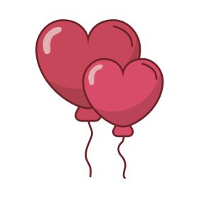 دانلود وکتور روز ولنتاین مبارک بادکنک های قلب هلیوم وکتور تصویری طرح