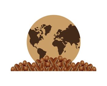 دانلود وکتور دانه قهوه و نقشه زمین