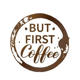 دانلود وکتور اما اولین حروف دست قهوه با فنجان دانه قهوه