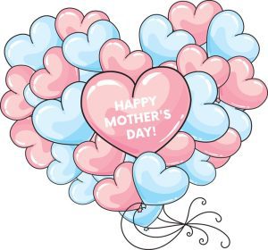 دانلود وکتور قلب بادکنکی کارت روز مادر مبارک