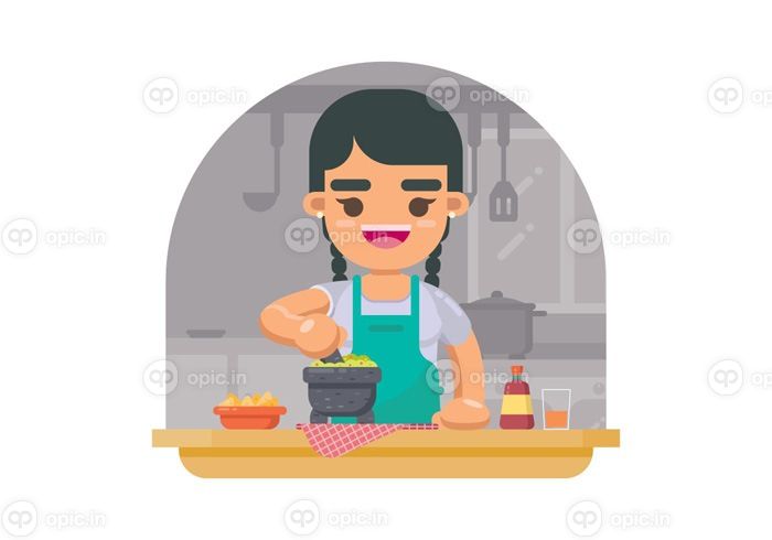 دانلود وکتور مادر مکزیکی با مولکاژته غذا درست می کند