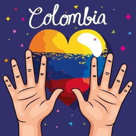 دانلود وکتور دست و قلب کلمبیایی ها