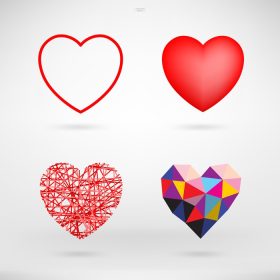 دانلود وکتور علامت و نماد قلب برای شکل قلب روز ولنتاین برای کارت تزئینی طراحی قالب وب سایت کارت پستال تبلیغاتی برنامه موبایل تصویر برداری وکتور