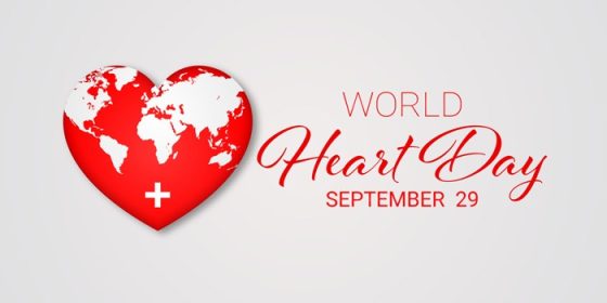 دانلود وکتور روز جهانی قلب با قلب قرمز و وکتور طرح علامت جهان