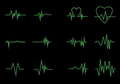 دانلود وکتور آیکون های مختلف وکتور ضربان قلب با سبک کلاسیک مانیتور قلب
