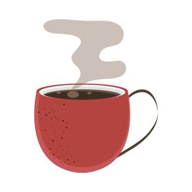 دانلود وکتور قهوه به رنگ قرمز فنجانی