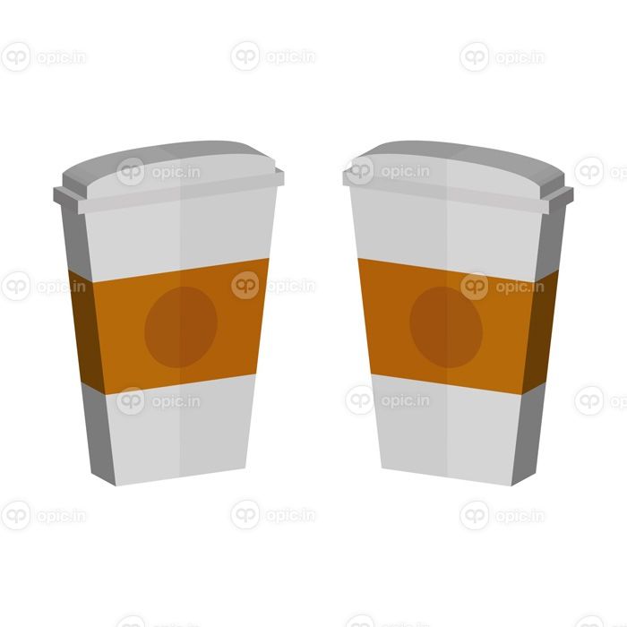 دانلود وکتور فنجان قهوه با تصویر زمینه سفید