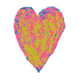 دانلود وکتور وکتور تصویر رنگارنگ شکل قلب کشیده شده با گچ