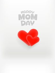 دانلود وکتور کارت وکتور روز مادر مبارک با ترکیب عمودی دو قلب قرمز