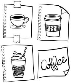 دانلود وکتور قهوه در ظروف مختلف تصویر