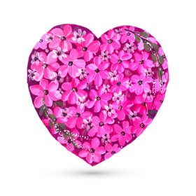 دانلود وکتور کارت روز ولنتاین با پس زمینه قلب گل صورتی رنگارنگ