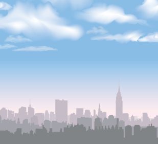 دانلود وکتور افق نیویورک ایالات متحده آمریکا شبح شهر نیویورک با آزادی