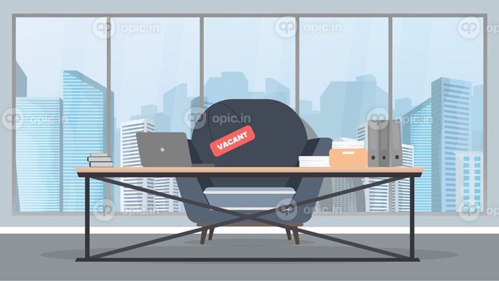 دانلود وکتور تاجر ایستاده در فضای داخلی اداری لوکس با