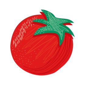 دانلود وکتور سبزیجات گوجه فرنگی نماد غذای سالم