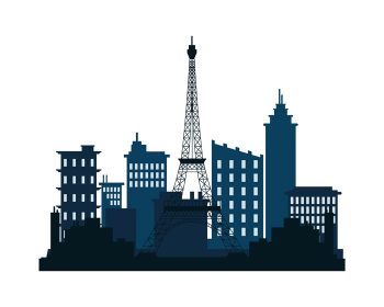 دانلود وکتور نماد شبح معماری شهر پاریس