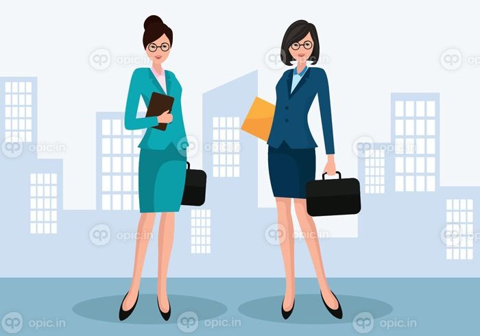 دانلود وکتور تصویر زن تاجر زیبا