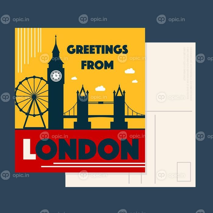 دانلود وکتور تصویر کارت پستال از لندن