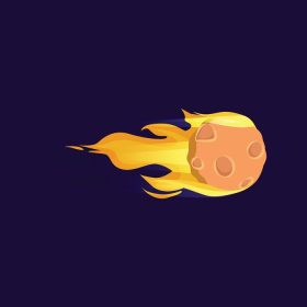 دانلود وکتور سیارک شعله رنگی اشیاء فضایی گلوله آتشین مجموعه کارتونی شهاب