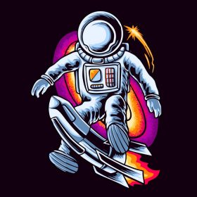 دانلود وکتور فضانورد کهکشان فضای ممتاز وکتور تی شرت