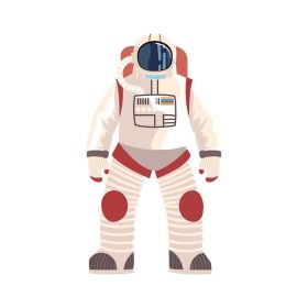 دانلود وکتور فضانورد در فضای یکنواخت کت و شلوار و کلاه ایمنی نماد وکتور با جزئیات