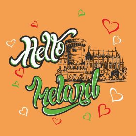 دانلود وکتور سلام ایرلند حروف الهام بخش طرح تبریک قلعه دوبلین وکتور دعوت به سفر به ایرلند صنعت گردشگری