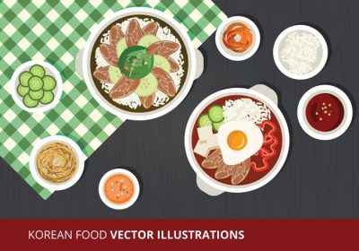 دانلود وکتور gran این تصویر برداری رایگان از غذای کره ای