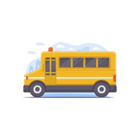 دانلود وکتور وکتور اتوبوس مدرسه تزئین شده با شهر