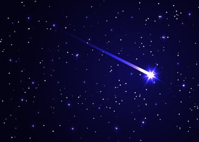 دانلود وکتور ستاره دنباله دار در آسمان فضای پرستاره ستاره و جهان دنباله دار