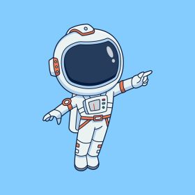 دانلود وکتور فضانورد زیبا با لباس فضایی