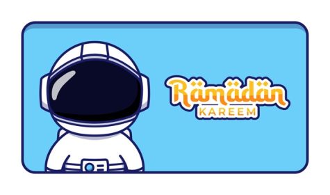 دانلود وکتور فضانورد ناز با تبریک ماه مبارک رمضان کریم
